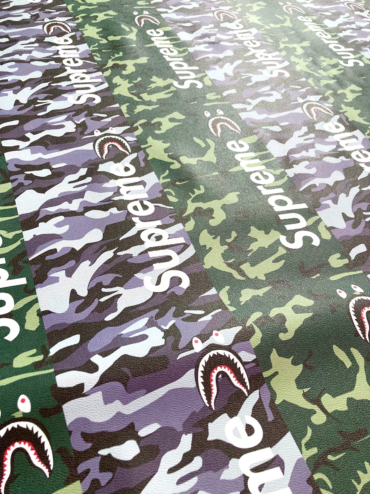 Benutzerdefinierter Bape Shark Sneakers Vinyl-Lederstoff für DIY-Bastelarbeiten