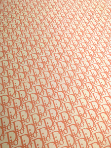 Designer Vinyl Custom Orange Dior Leather Fabric for Sneaker Upholstery