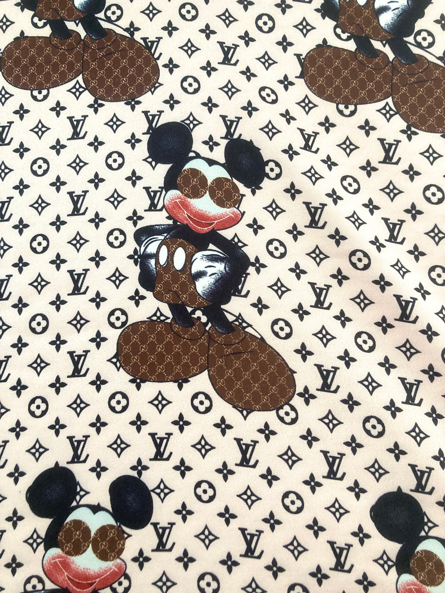 GG Mickey Soft Skin Satin Stoff für Pyjama Custom