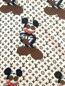 GG Mickey Soft Skin Satin Fabric for Pajama Custom