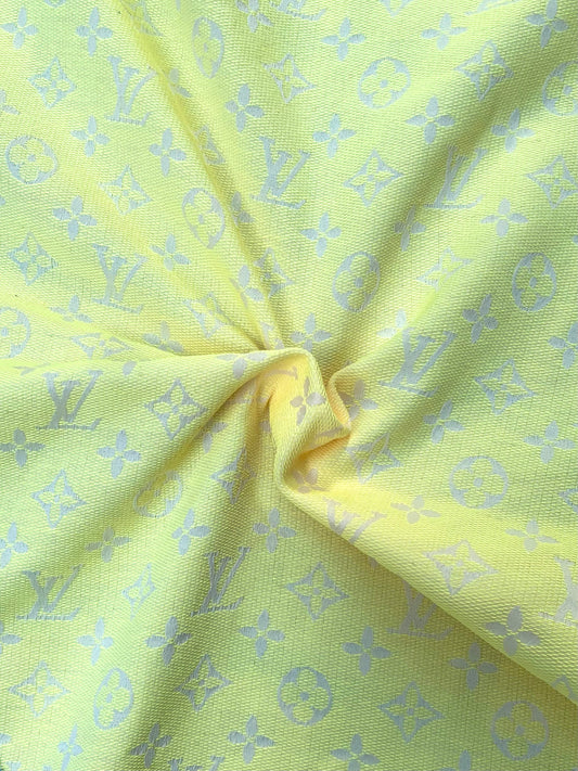 Tissu en coton LV jaune frais pour vêtements d'été