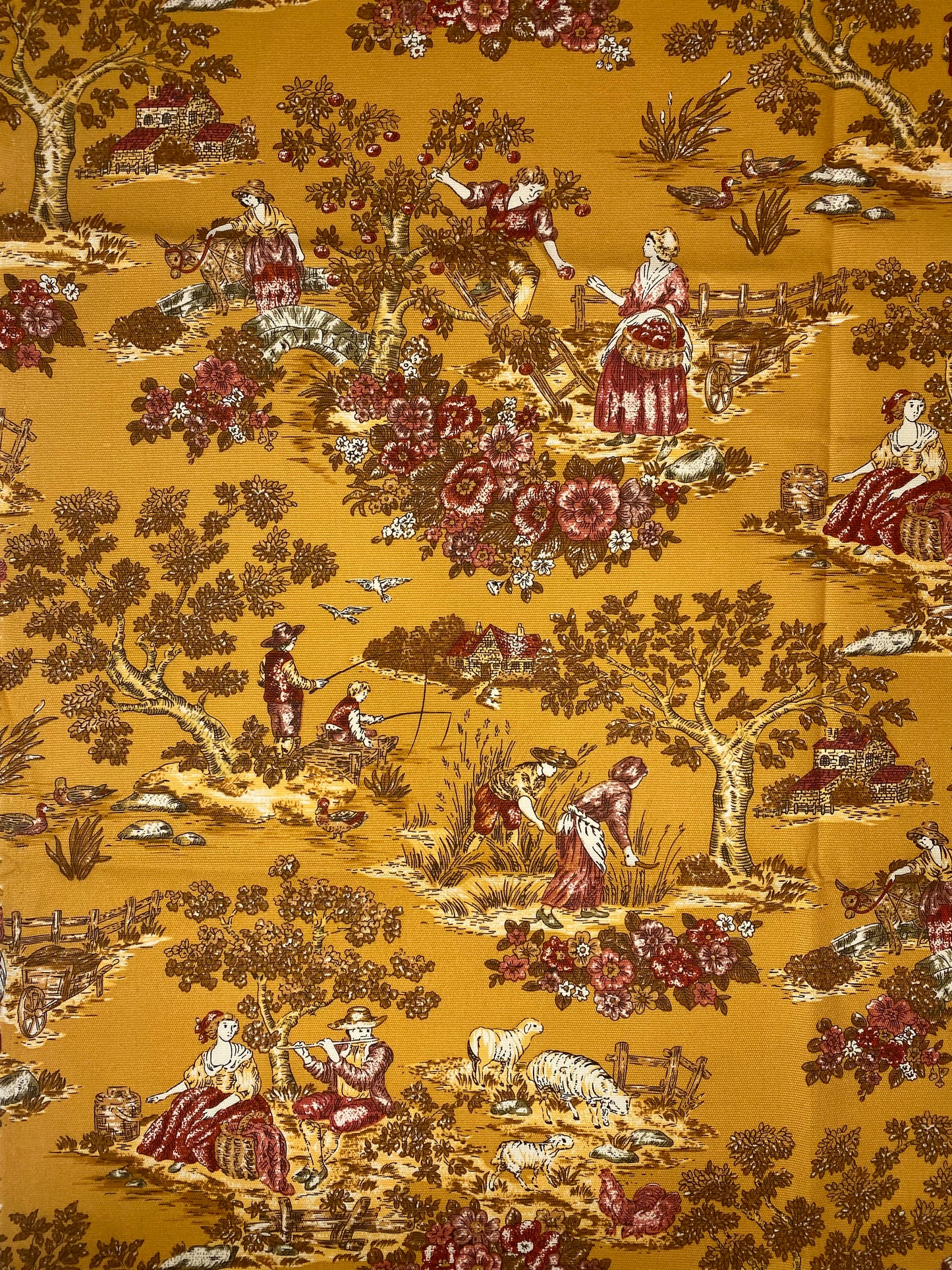 Tissu en toile de coton à motif artistique classique élégant pour projet de couture fait à la main