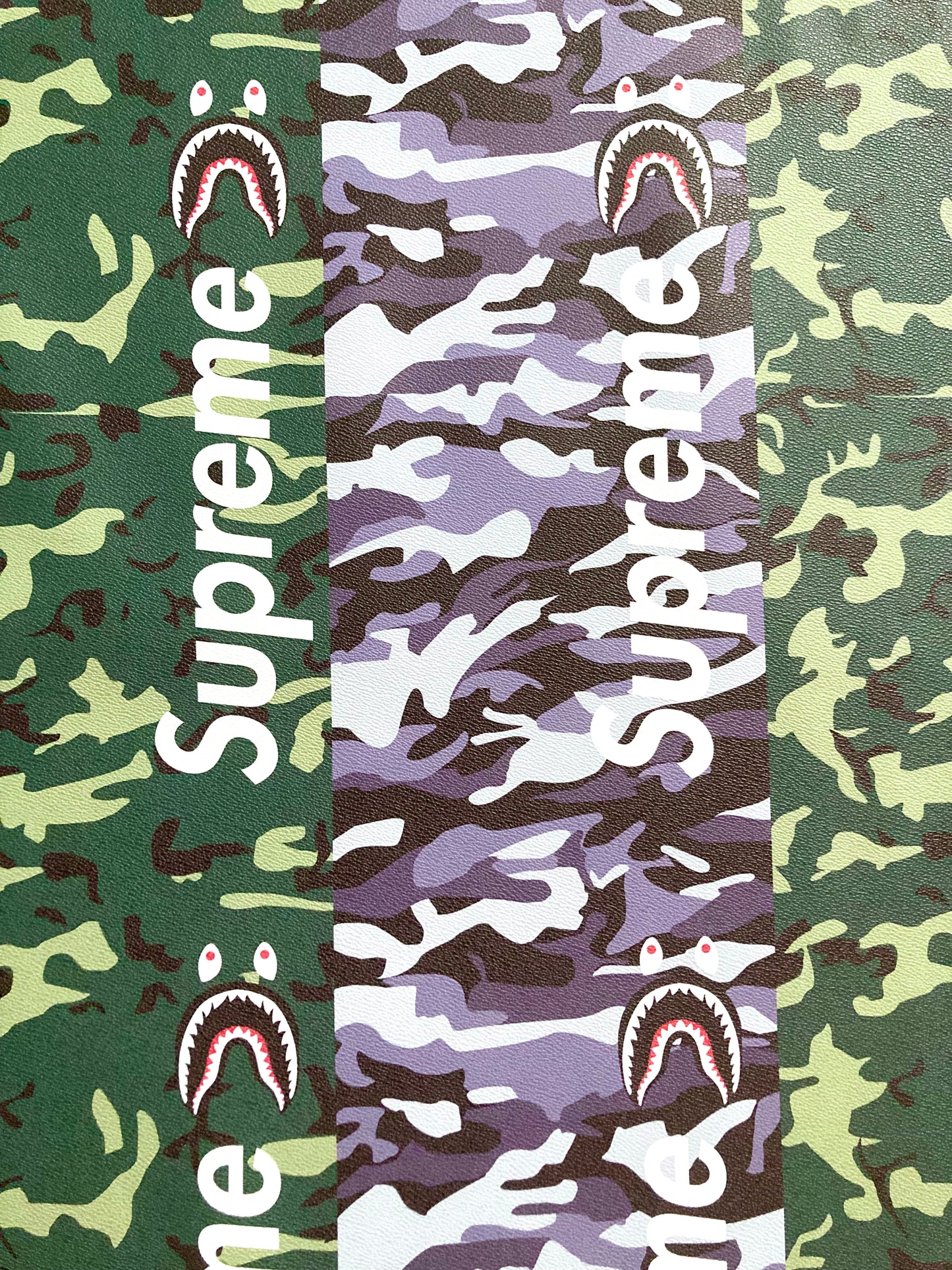 Custom Bape Shark Sneakers Vinyl Leather Fabric for DIY Crafts