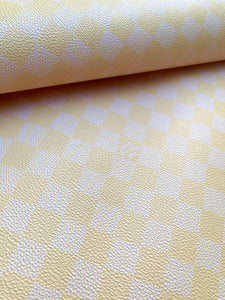 Crafting Light Yellow LV Damier Vinyl for Custom DIY Upholstery