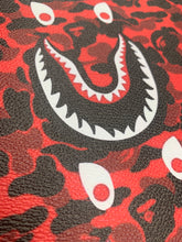 Load image into Gallery viewer, Custom Leather Red Bape Shark for Handmade Sneakers Upholstery