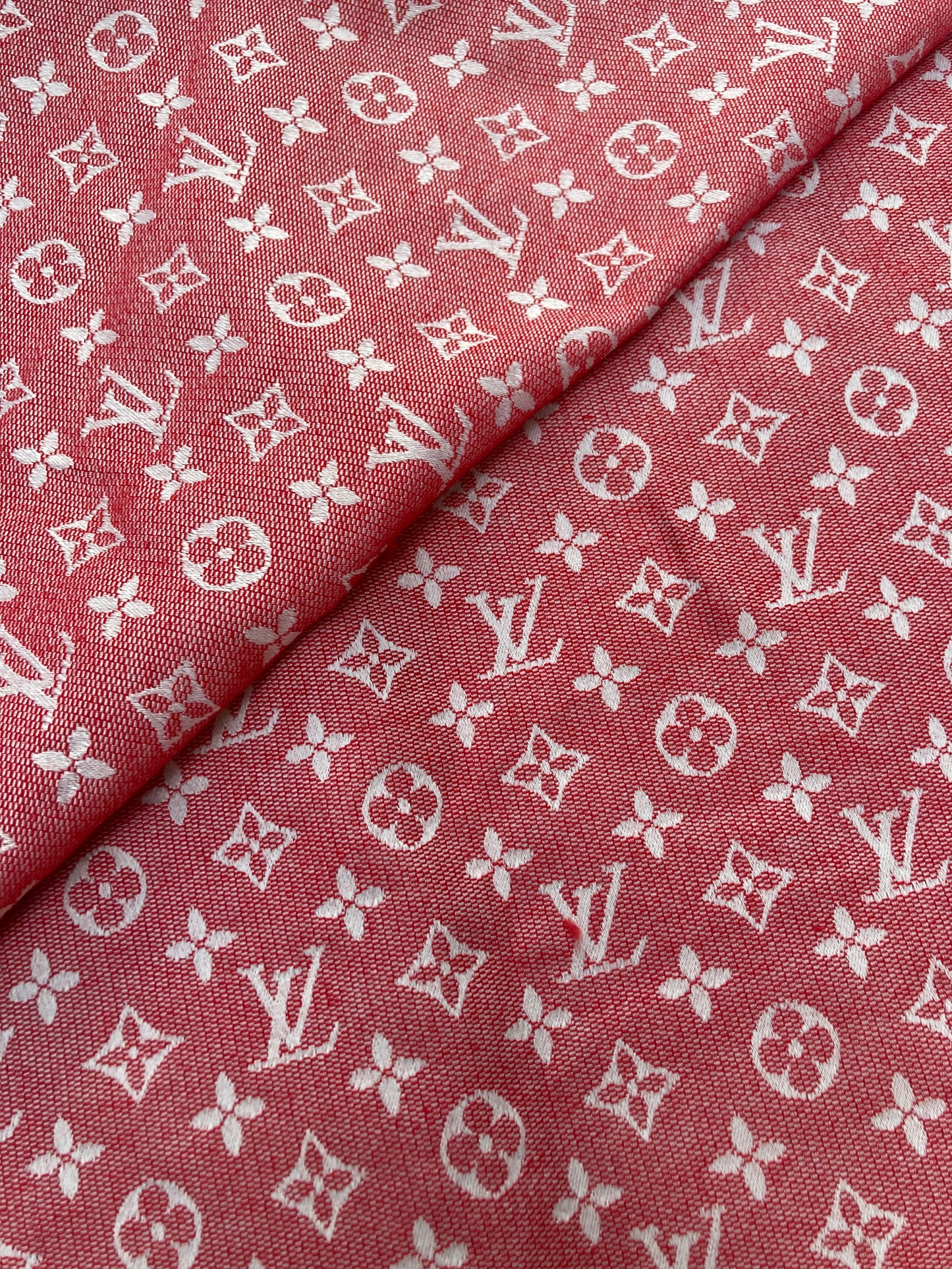 Roter Baumwoll-Jacquard-LV-Crafts-Stoff für Handarbeit