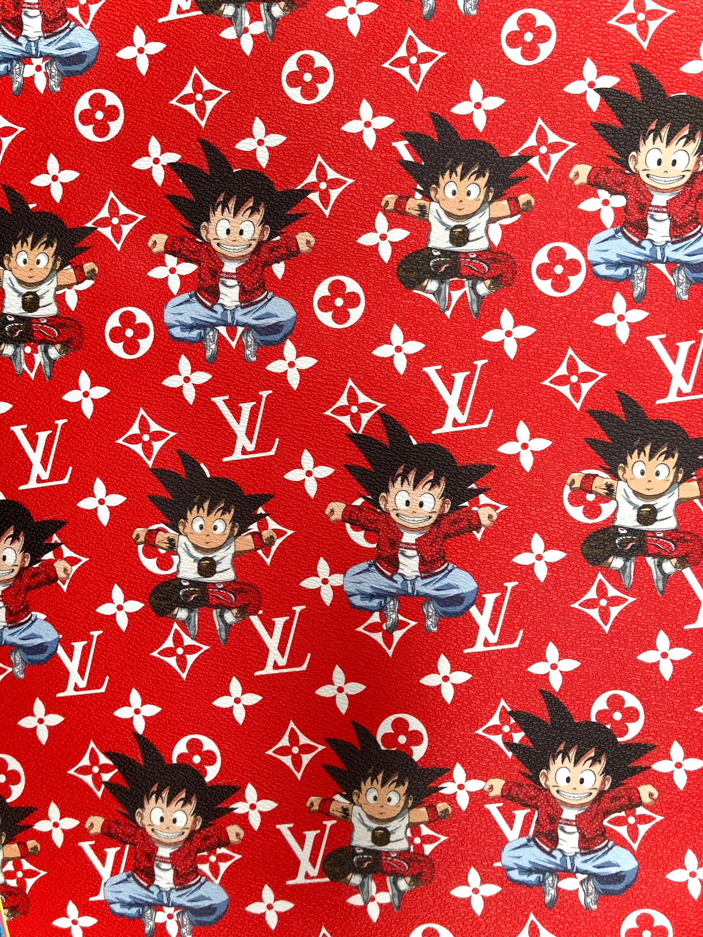 Tissu en cuir personnalisé Dragon Ball LV Supreme pour rembourrage artisanal DIY