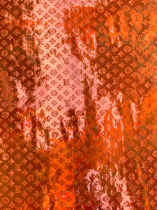 Crafts DIY Reflective Orange LV Vinyl for Custom Upholstery