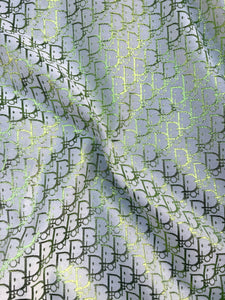 Handmade Crafts Fabric Green Shiny Dior for Custom Sewing