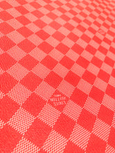Load image into Gallery viewer, Red Damier Handmade Vinyl For Custom Sneakers Upholstery