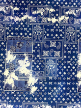 Load image into Gallery viewer, Custom Handmade Blue Print Dye LV Cotton Fabric for Crafting Jacket