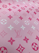 Load image into Gallery viewer, Handmade Romantic Pink LV Custom Vinyl Leather Fabric for Sneakers Upholstery
