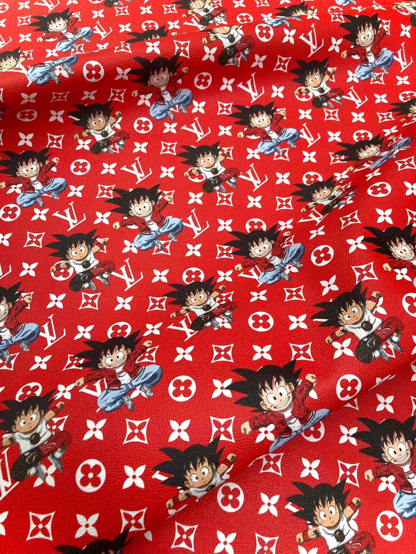 Tissu en cuir personnalisé Dragon Ball LV Supreme pour rembourrage artisanal DIY