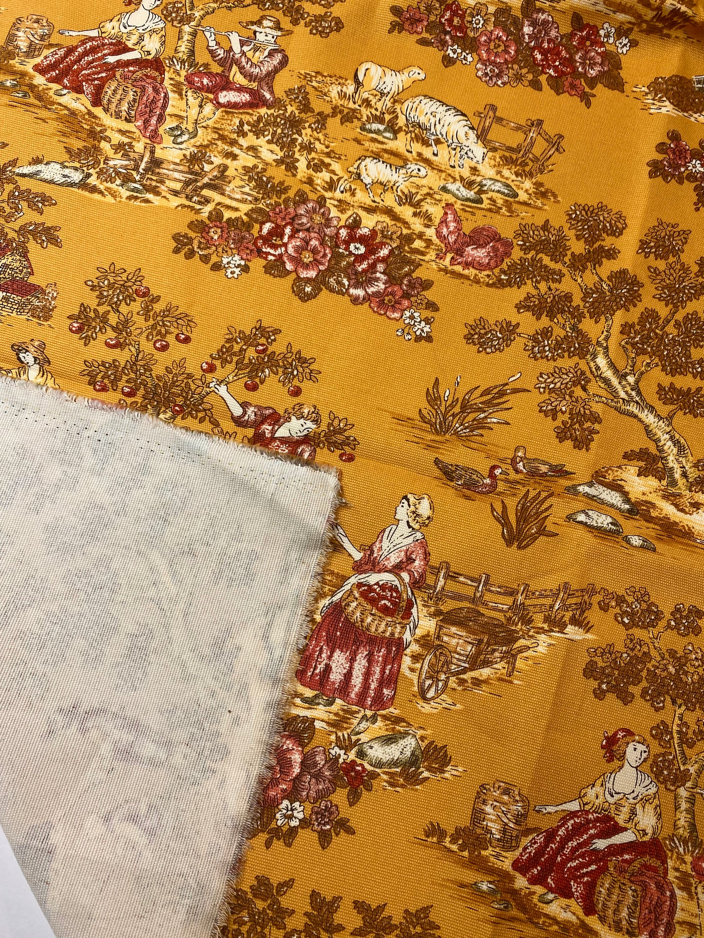 Tissu en toile de coton à motif artistique classique élégant pour projet de couture fait à la main