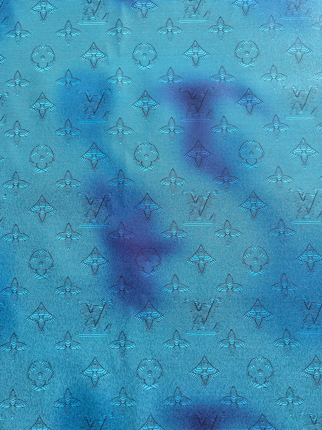 Designer Handmade Blue Camouflage Vinyl Leather for Custom Handmade
