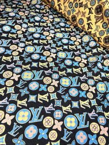 Crafts Colorful Jacquard LV Fabric for Handmade Custom Apparel