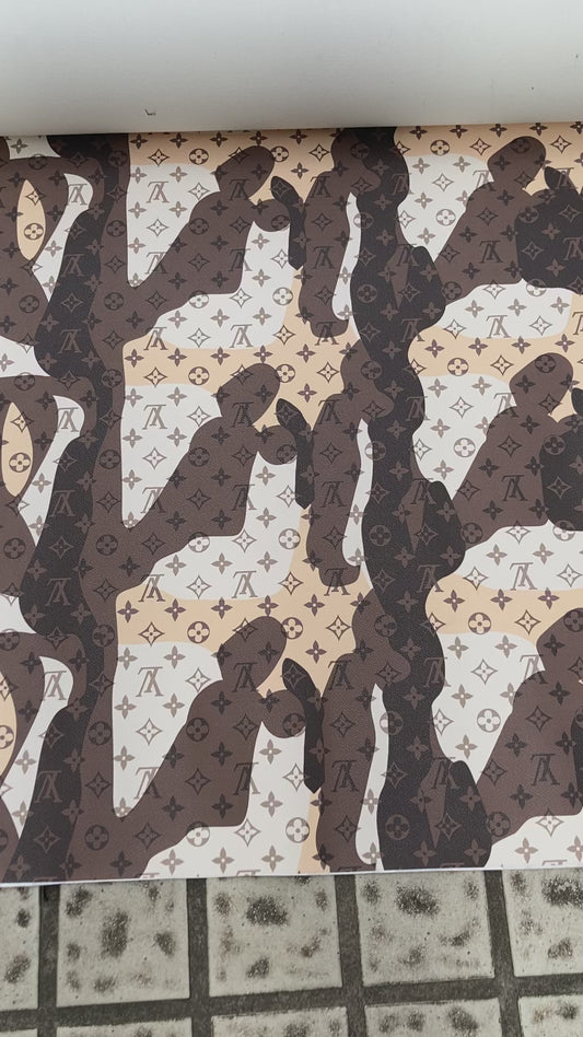 LV Camo Leather Fabric