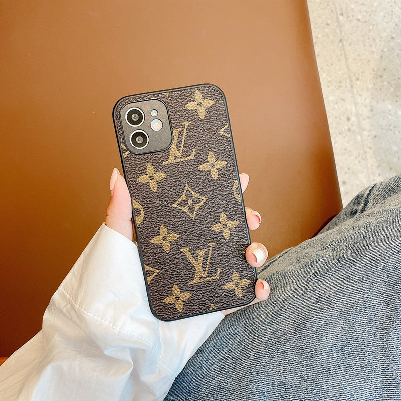 Étuis en cuir pour iPhone avec logo classique LV