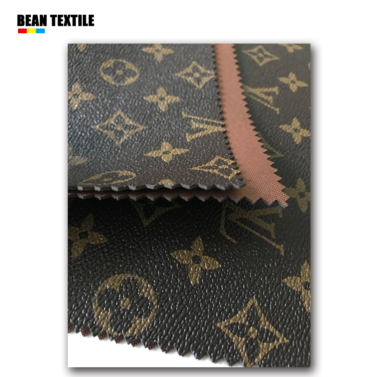 Elastic LV Leather Fabric  4 way stretching Louis Vuitton Fabric for  clothes