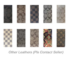 Load image into Gallery viewer, Brown LV vinyl Damier check pattern faux leather fabric by yard for wallet