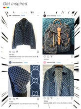 Load image into Gallery viewer, Gucci denim fabric crafting custom apparel for jacket