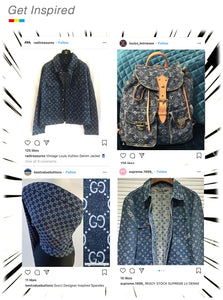 Gucci denim fabric crafting custom apparel for jacket