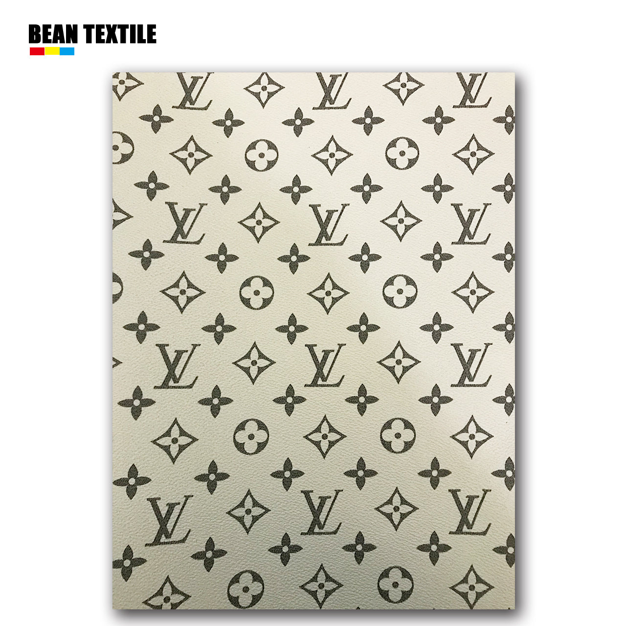 Tissu en cuir vinyle blanc LV pour sac