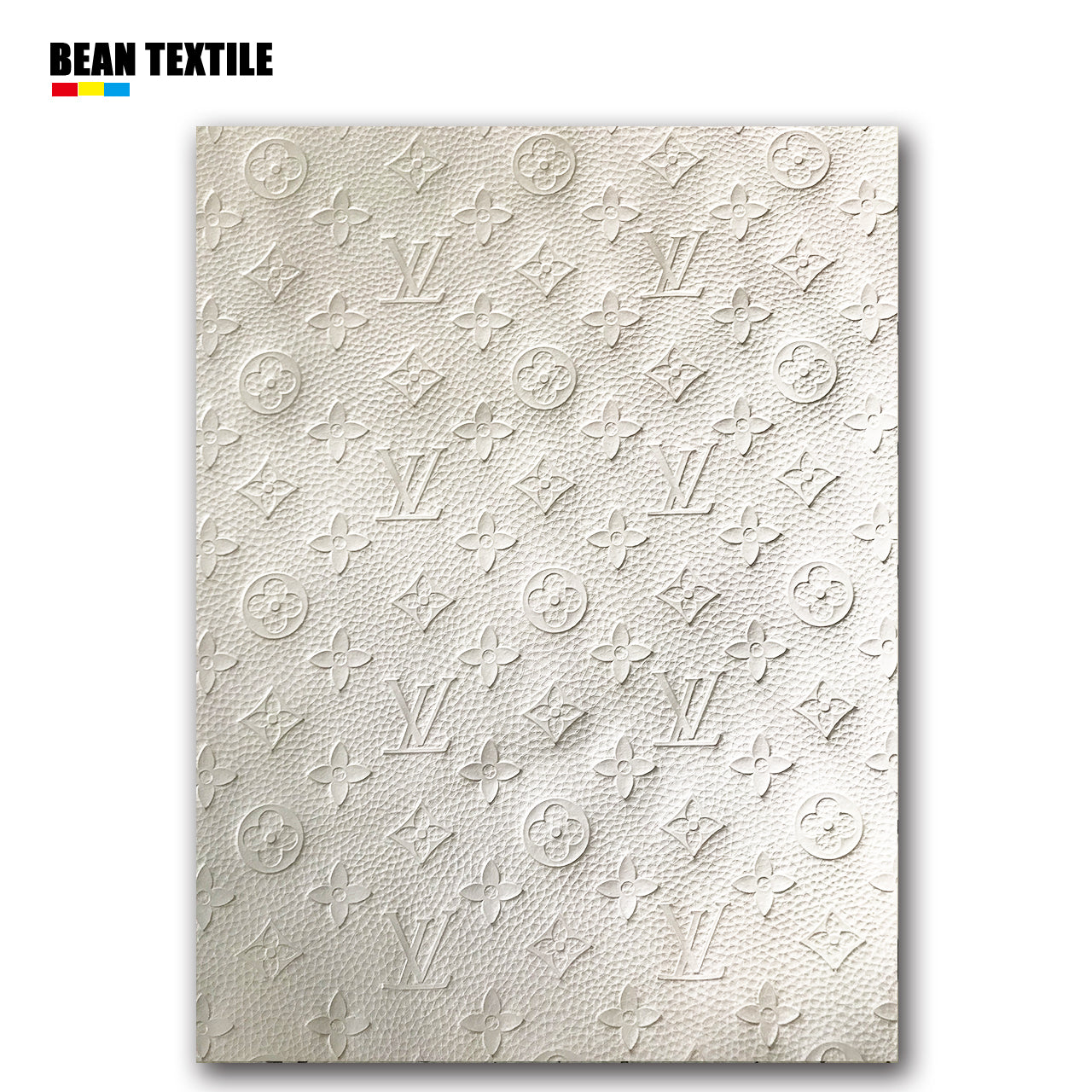 8x11, LV Synthetic Leather, Custom Leather Sheets, White LV