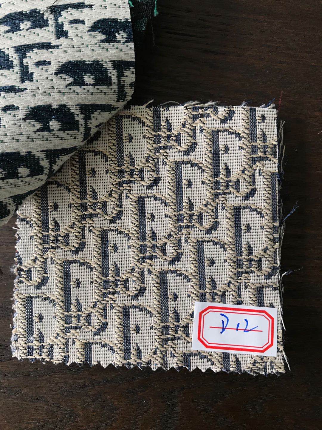 Tissu Jacquard classique Dior pour chaussures et sacs sur mesure, vendu au mètre