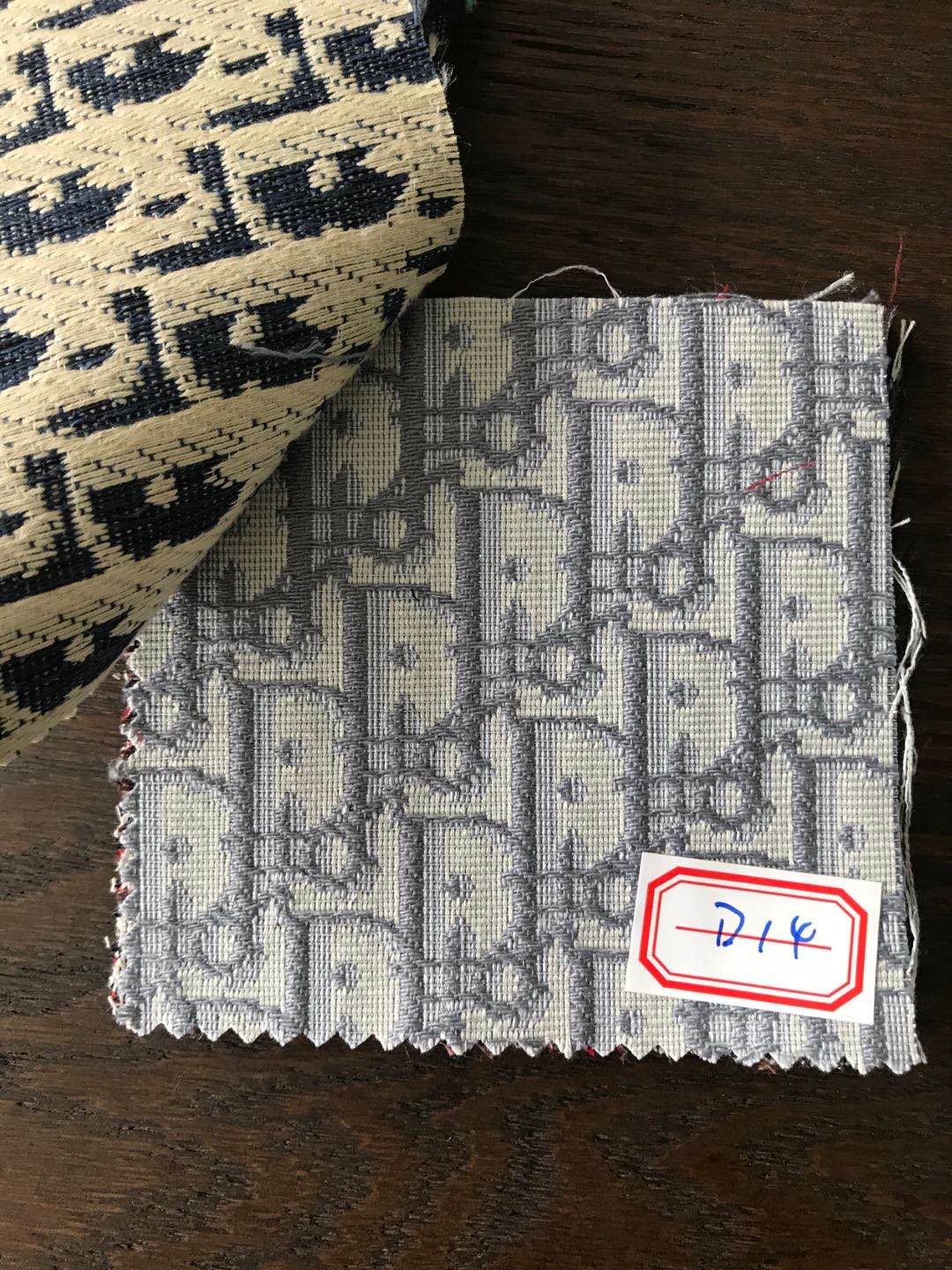 Tissu Jacquard classique Dior pour chaussures et sacs sur mesure, vendu au mètre