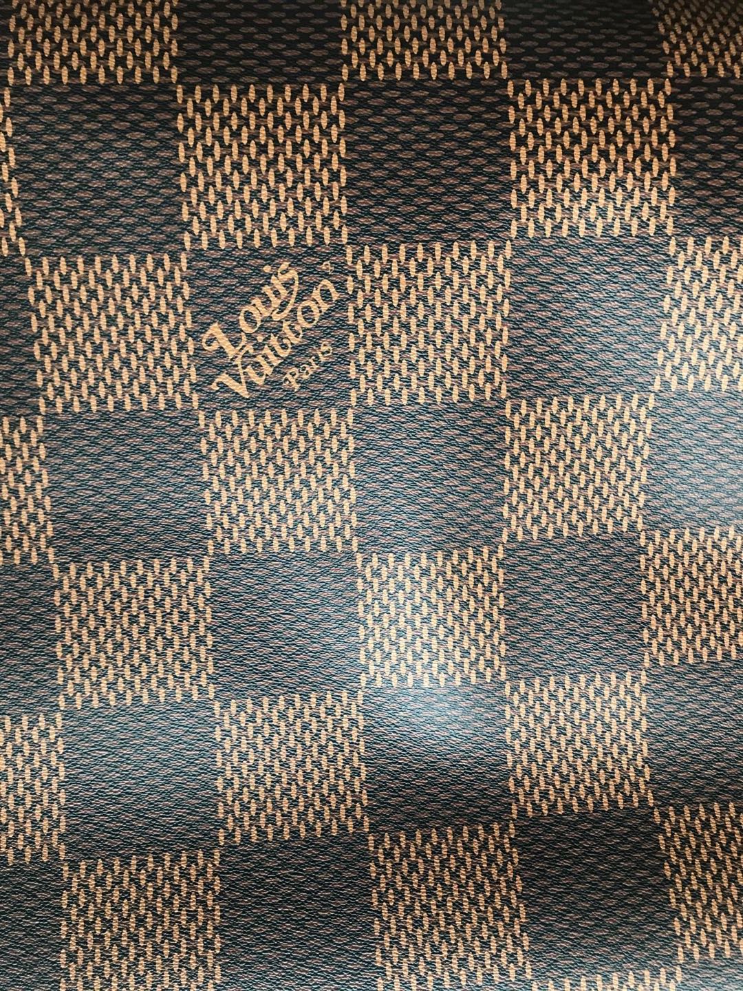 Cuir à carreaux à gros carreaux LV en vinyle pour sac à chaussures personnalisé au mètre