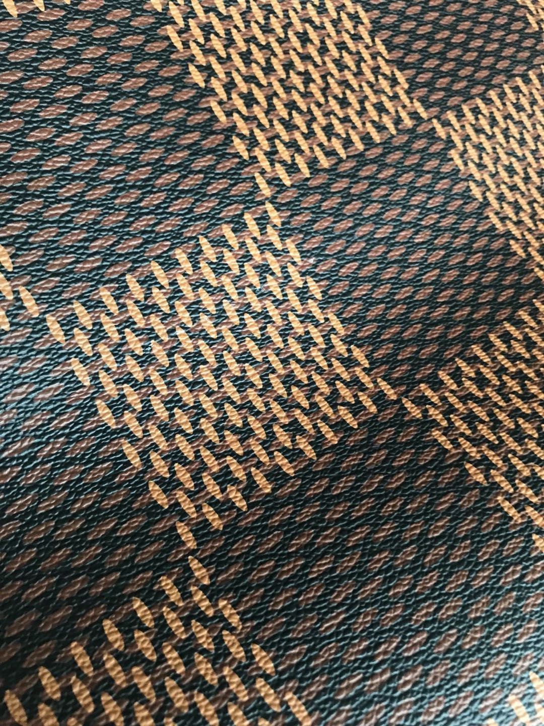 Cuir à carreaux à gros carreaux LV en vinyle pour sac à chaussures personnalisé au mètre