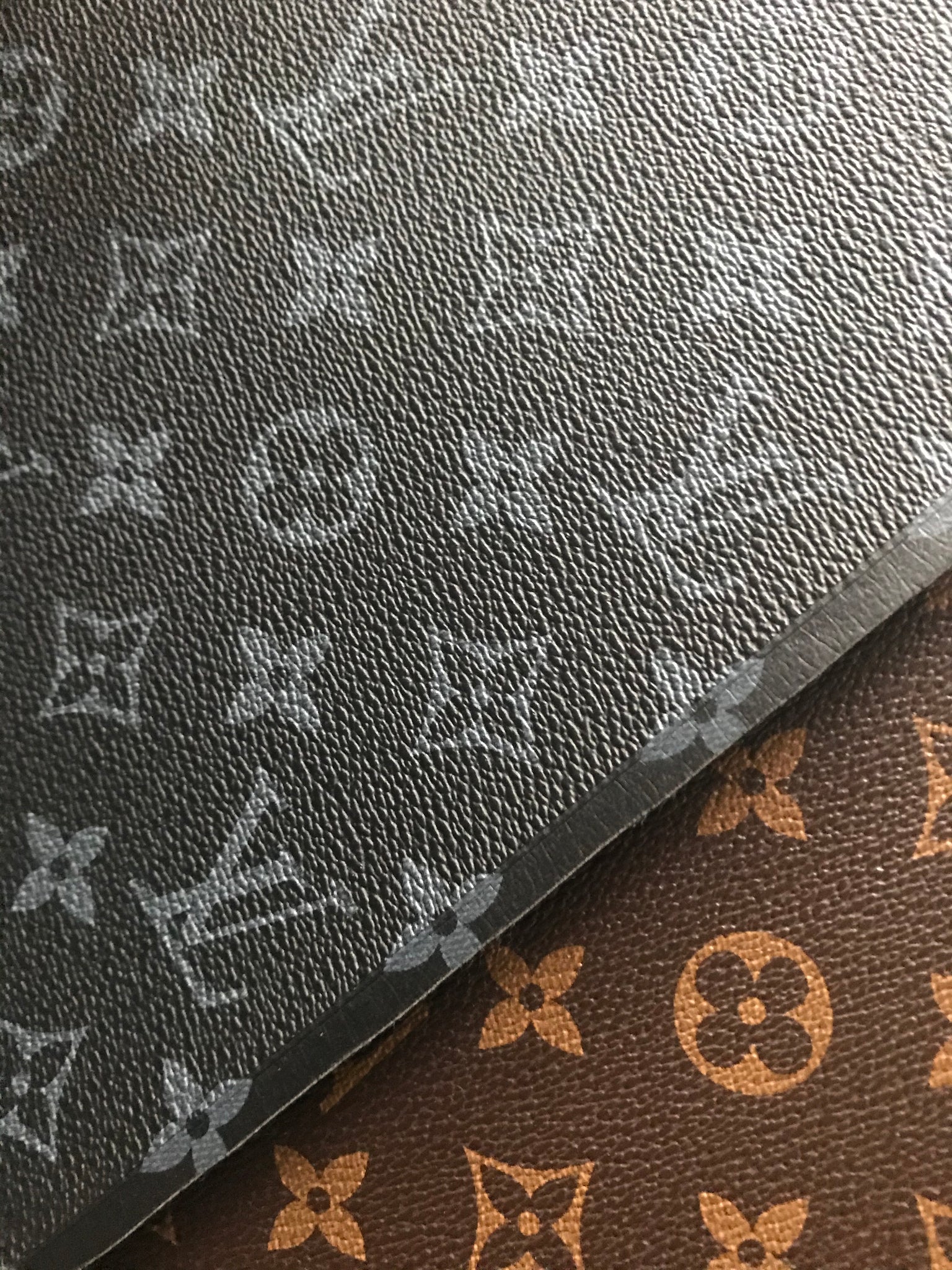 Classic Black Grey Lv Leather Fabric For Bags Handmade Custom –  JINFABRICSTORE
