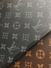 Load image into Gallery viewer, Classic black grey lv leather vinyl fabric for bag handmade custom