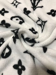 Cozy soft LV print flannel blanket fabric for craft and handmade