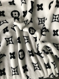 Cozy soft LV print flannel blanket fabric for craft and handmade