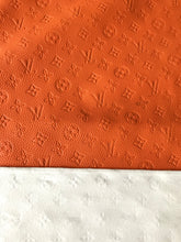 Load image into Gallery viewer, Soft Orange Embossed LV Leather Fabric Vinyl for Shoe Customs crafting