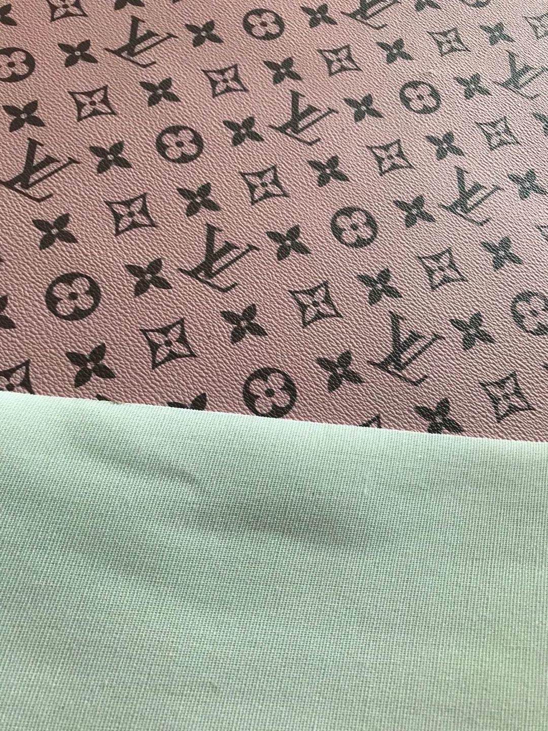 Nouvel arrivage de tissu en cuir rose LV de haute qualité pour les douanes de chaussures de sac