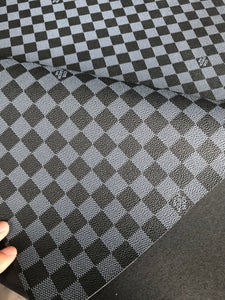 Classic Black Damier Check LV Leather Fabric for Shoe Custom