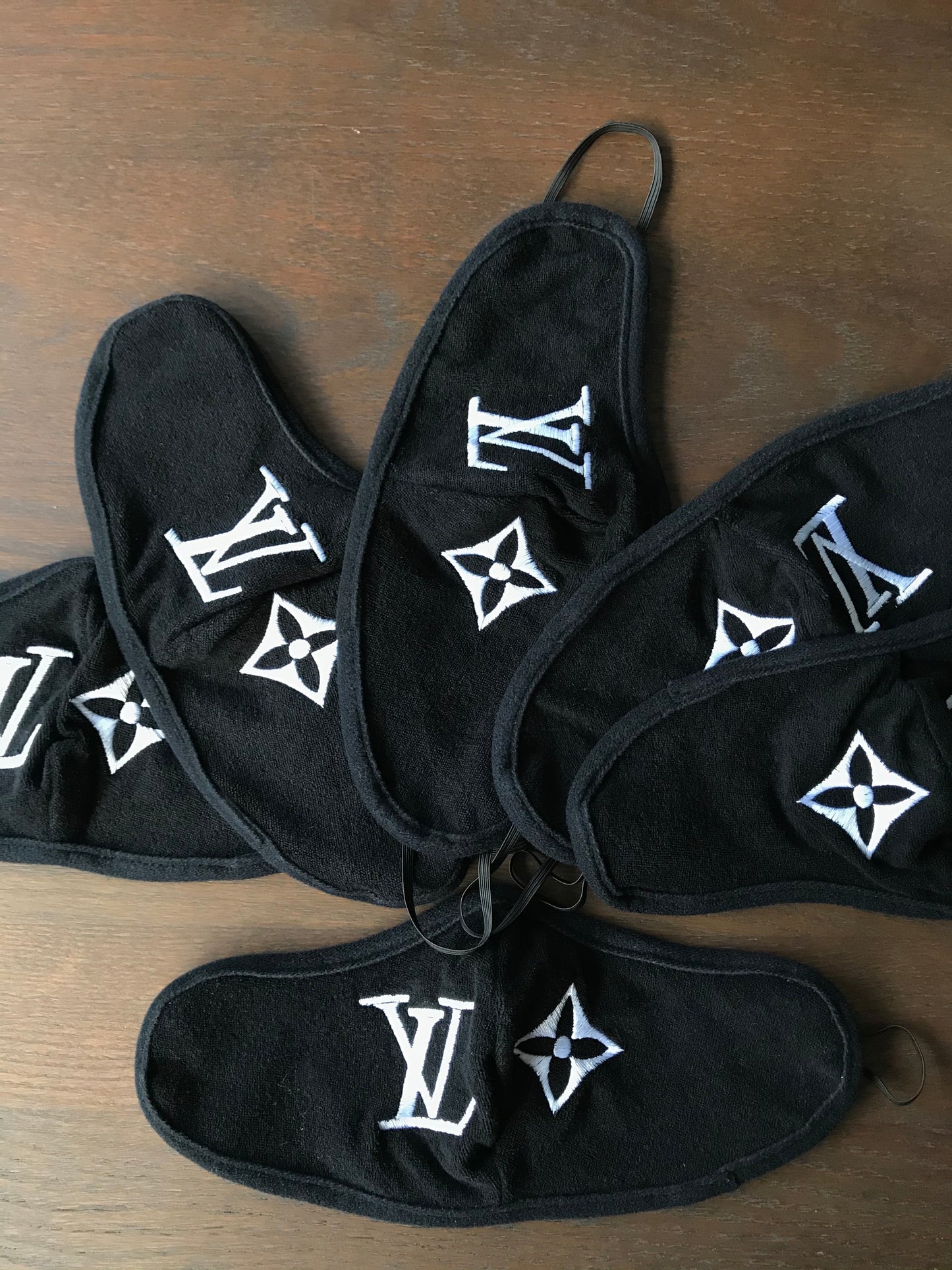 Comfortable wear LV embroidery cotton terry masks