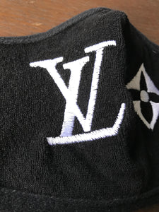 Comfortable wear LV embroidery cotton terry masks
