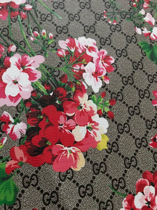 Tissu en cuir à motif de fleur rose Gucci pour chaussures personnalisées