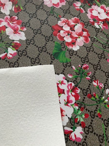 Pink Flower Gucci Flower Bloom Leather Fabric for Shoe Custom