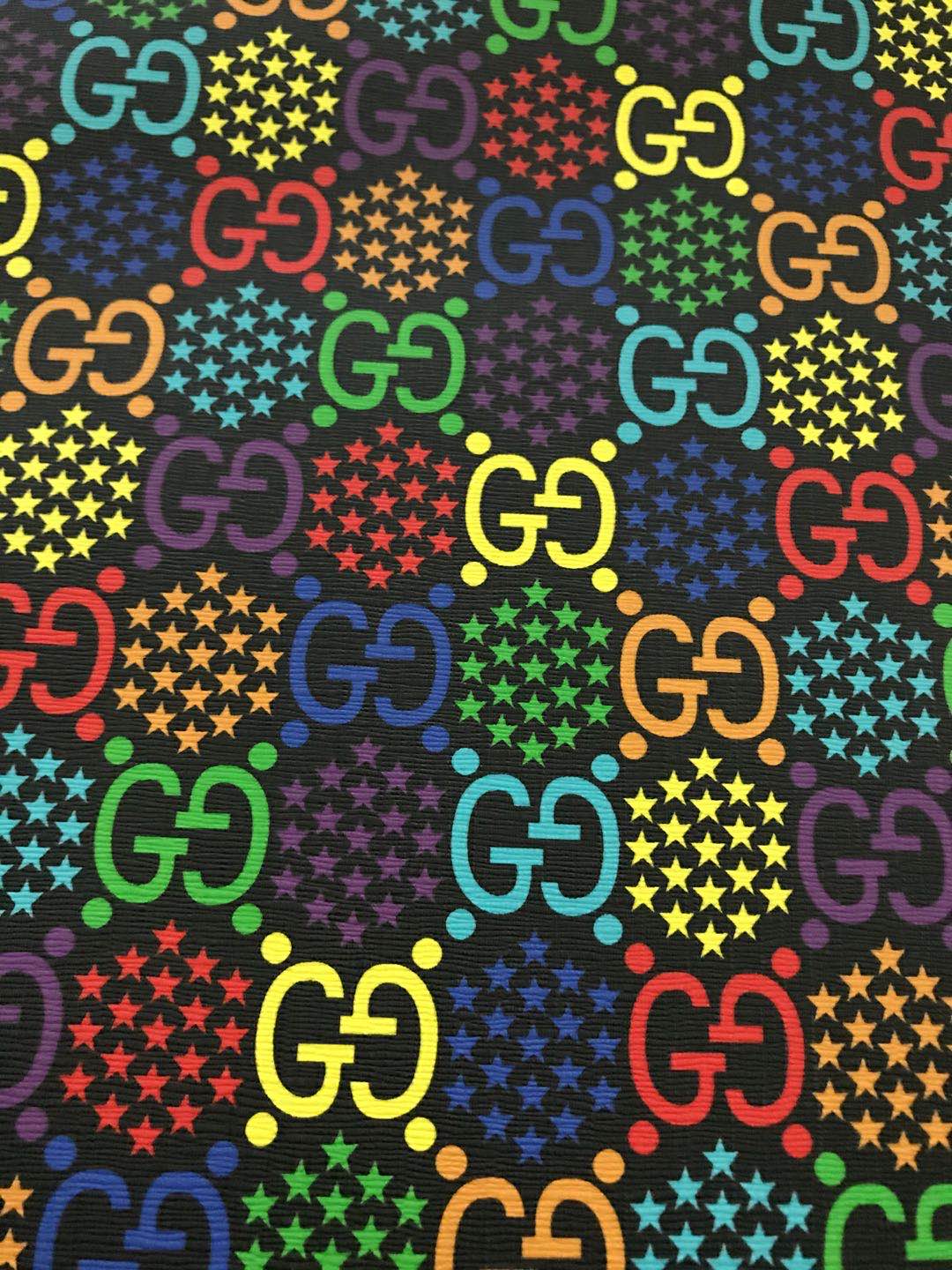 Tissu en cuir coloré noir avec lettres Gucci Spark pour chaussures et sac personnalisés