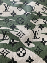 Load image into Gallery viewer, Trending LV Green Camo Leather Fabric for Shoe Custom Bag