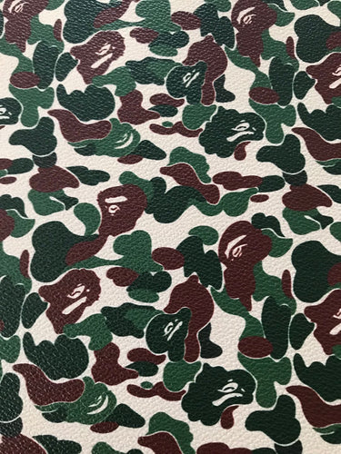 Bape Leather Designer Inspired Faux Leather Fabric for Custom