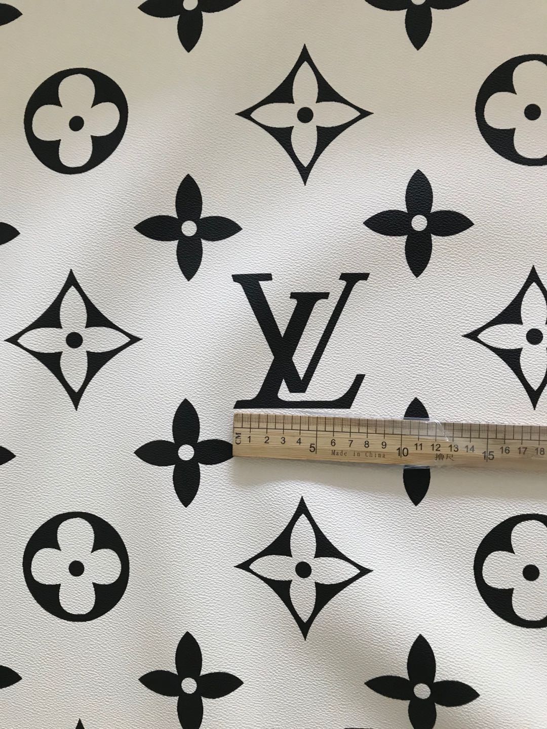 Colorful Big Letter LV Leather Vinyl Fabric for Bag