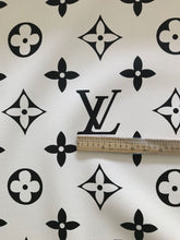Load image into Gallery viewer, Big Letter Cream Base Black Letter LV Leather Fabric for Bag