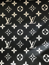 Load image into Gallery viewer, Big Letter Black Base Cream Letter LV Leather Fabric for Bag
