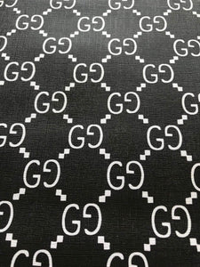 Black White Gucci Wallet Faux Custom Leather Vinyl Designer Fabric